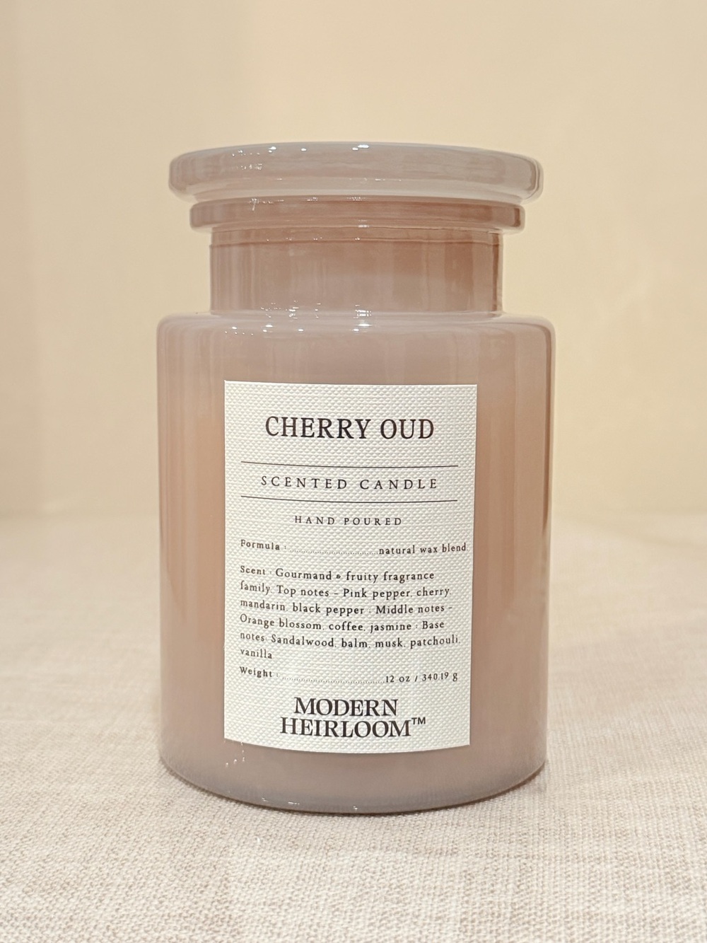 Sand & Fog Modern Heirloom Cherry Oud One Wick Scented Candle 12 oz